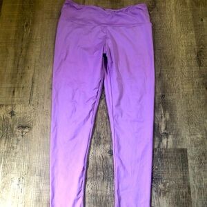 Ruffle bottom purple pants